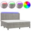 vidaXL H&oacute;lfa&eth; Springr&uacute;m me&eth; D&yacute;nu&LED Lj&oacute;sgr&aacute;tt 200x200 cm Flauel