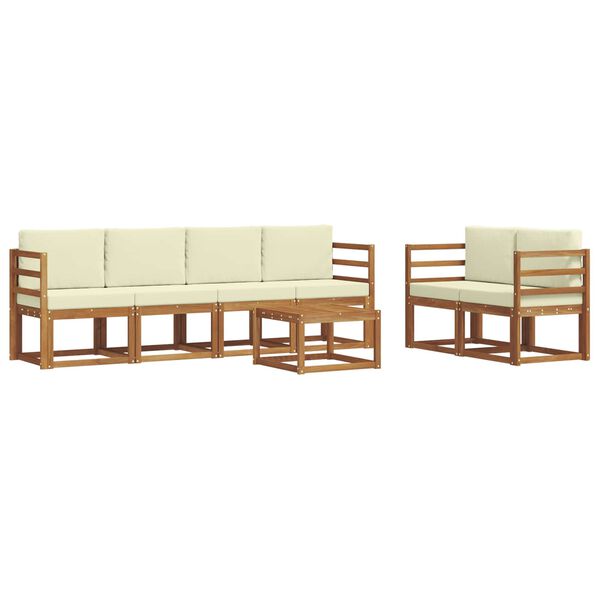 vidaXL &Uacute;ti s&oacute;fasett me&eth; p&uacute;&eth;i 7 pcs N&aacute;tt&uacute;rulegt og Krem Hrein akas&iacute;utr&eacute;