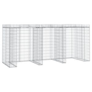 vidaXL Gabion Veggur fyrir Ruslatunnu 270x91x120 cm Galvanisera&eth; J&aacute;rn