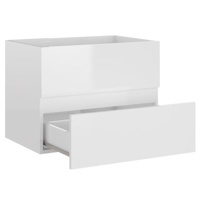 804743 vidaXL Sink Cabinet High Gloss White 60x38,5x45 cm Chipboard