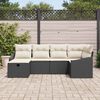 vidaXL Gar&eth;s&oacute;fa sett 6 pcs Svartur 55 x 62 x 69 cm Poly rattan