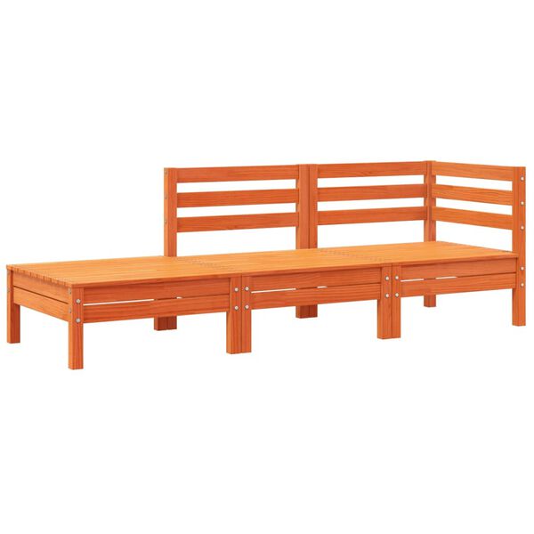 vidaXL Garðsófi með Sessum og Fótskemli 3 Sæta