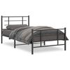 vidaXL R&uacute;mgrind &uacute;r M&aacute;lmi me&eth; H&ouml;fu&eth;gafli & F&oacute;tagafli Sv&ouml;rt 107x203 cm