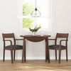 vidaXL borðstofustólar með púðum 2 stk Brúnt gegnheilt viðargúmmí