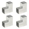 vidaXL Samskeyti fyrir Bj&aacute;lka 4 stk. L-laga Galvanisera&eth;ur M&aacute;lmur 101x101 mm