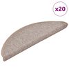 vidaXL Stigamottur 20 stk 56x17x3 cm lj&oacute;sbr&uacute;nar h&aacute;lfhringlaga