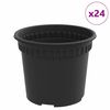 vidaXL R&uacute;n bl&oacute;mapotta 24 pcs Svartur &Oslash; 12,5 x 10 cm Plast