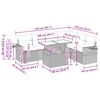 vidaXL 7-Hluta Gar&eth;s&oacute;fasett me&eth; Sessum Gr&aacute;tt P&oacute;l&yacute;rattan
