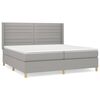 vidaXL H&oacute;lfa&eth; Springr&uacute;m me&eth; D&yacute;nu Lj&oacute;sgr&aacute;tt 200x200 cm Efni