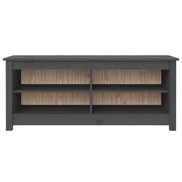 vidaXL Sk&oacute;bekkur Gr&aacute;r 110x38x45,5 cm Gegnheil Fura