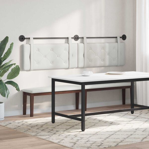 vidaXL Hengisk&aacute;li Vegghengt Hv&iacute;t 210 x 55 x 5 cm Gervile&eth;ur