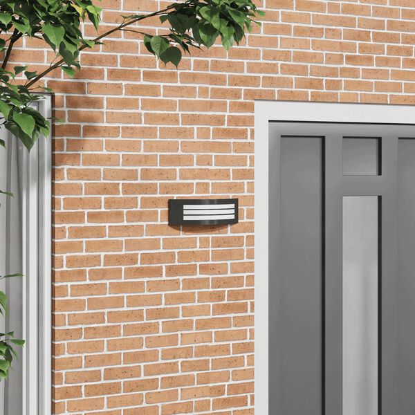 vidaXL Utandyra vegglýsing Svartur 32 x 10 x 10 cm stainless steel