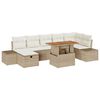 vidaXL Gar&eth;s&oacute;fa sett me&eth; p&uacute;&eth;i 8 pcs Drapplita&eth;ur p&oacute;l&yacute;rattan