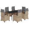 vidaXL 7 Hluta Gar&eth;bor&eth;sett me&eth; Sessum Drapplitu&eth; Blanda P&oacute;l&yacute;rattan