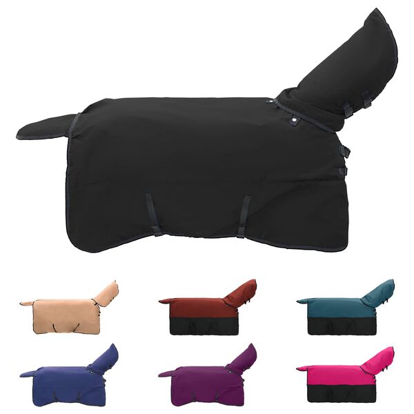 vidaXL Hrossateppa Myndugur gr&aelig;nn og svartur 75 cm P&oacute;l&yacute;ester