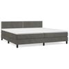vidaXL H&oacute;lfa&eth; Springr&uacute;m me&eth; D&yacute;nu D&ouml;kkgr&aacute;tt 200x200 cm Flauel