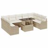 vidaXL Gar&eth;s&oacute;fa sett me&eth; p&uacute;&eth;i 10 pcs Drapplita&eth;ur Poly rattan