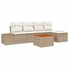 vidaXL Gar&eth;s&oacute;fa sett me&eth; geymslu 6 pcs Beige og krem p&oacute;l&yacute;rattan