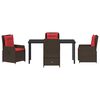 vidaXL Gar&eth;ur bor&eth;sett 5 pcs Br&uacute;nn Poly rattan