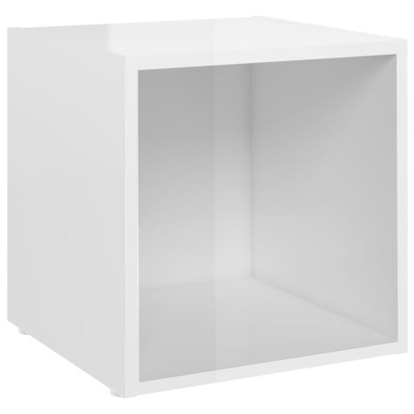 805518 vidaXL TV Cabinets 4 pcs High Gloss White 37x35x37 cm Chipboard