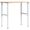 vidaXL vinnubekkur 100x60x(71,5-98) cm gegnheil vi&eth;ar eik