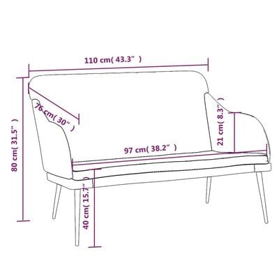 vidaXL Bekkur Dökkgrár 110x76x80 cm Flauel