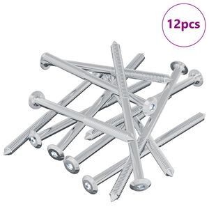 vidaXL Skr&uacute;fa 12 pcs Silfur M6 x 100 mm St&aacute;l