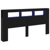 vidaXL LED h&ouml;fu&eth; Svartur Eik 200 x 18,5 x 103,5 cm Samsettur vi&eth;ur