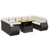 vidaXL 10 Hluta Gar&eth;h&uacute;sgagnasett me&eth; Sessum Svart P&oacute;l&yacute;rattan