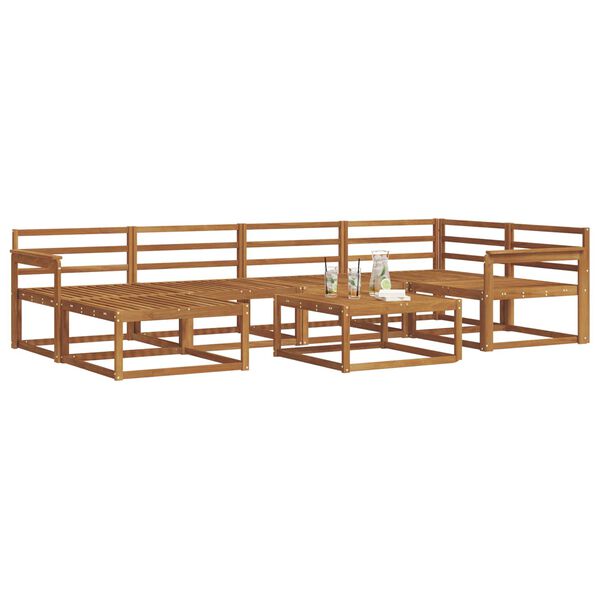 vidaXL &Uacute;ti s&oacute;fasett 7 pcs N&aacute;tt&uacute;rulegur Hrein akas&iacute;utr&eacute;