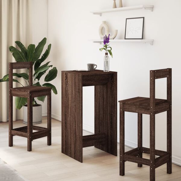 vidaXL Barborð Brún Eik 51x50x103,5 Samsettur Viður