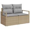 vidaXL Garðsófa sett með geymslu 9 pcs Beige og ljósgrár pólýrattan