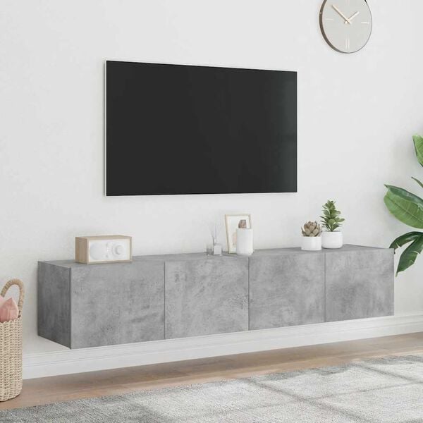 vidaXL Sj&oacute;nvarpssk&aacute;par me&eth; LED lj&oacute;sum 2 stk. Steypugr&aacute;r 80x35x31 cm