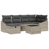 vidaXL S&oacute;fasett me&eth; p&uacute;&eth;i 7 pcs L&eacute;tt gr&aacute;tt og gr&aacute;tt p&oacute;l&yacute;rattan