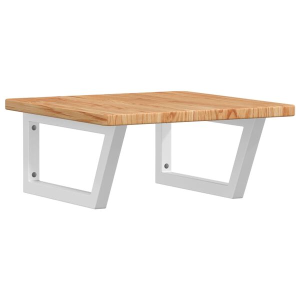 vidaXL Veggfest Handlaugarhilla St&aacute;l og Gegnheil Eik