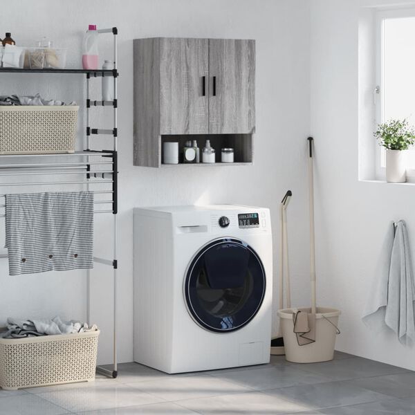 vidaXL Veggfestur Skápur Grá Sonoma 60x31x70 cm Samsettur Viður