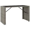 vidaXL Barbor&eth; me&eth; glerpl&ouml;tu Gr&aacute;tt 185x80x110 cm P&oacute;l&yacute;rattan