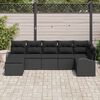 vidaXL Gar&eth;s&oacute;fa sett 7 pcs Svartur Poly rattan