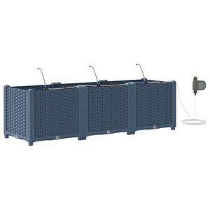 vidaXL Gar&eth;pl&ouml;ntukassi 3 pcs Gr&aacute;r 120 x 40 x 37,5 cm Plast