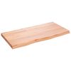 vidaXL Ba&eth;herbergisbor&eth;plata Lj&oacute;sbr&uacute;n 80x40x(2-4)cm Me&eth;h&ouml;ndla&eth;ur Vi&eth;ur