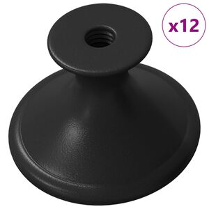 vidaXL Handfang 12 pcs Svartur &Oslash;30 mm &Aacute;l