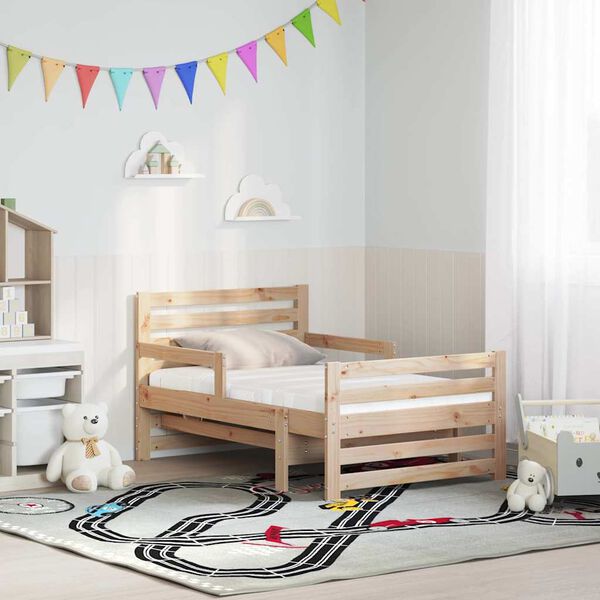 vidaXL Ramsv&iacute;k me&eth; d&yacute;nu me&eth; h&ouml;fu&eth;gafl Br&uacute;nn 80 x 200 cm Solid furuhikk