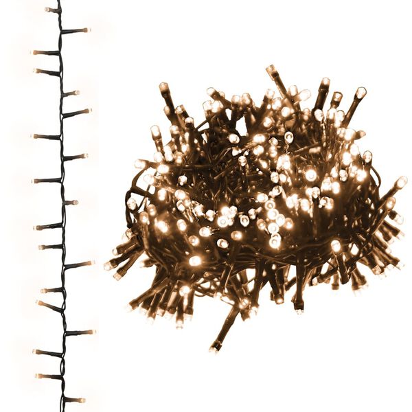 vidaXL Fyrirferðarlítil LED Sería með 400 Hlýtt-Hvítum Ljósum 13m PVC