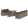 vidaXL Gar&eth;s&oacute;fa sett 10 pcs Gr&aacute;r p&oacute;l&yacute;rattan