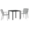 vidaXL Gar&eth;ur bor&eth;sett 3 pcs Antras&iacute;t Dufth&uacute;&eth;a&eth; st&aacute;l