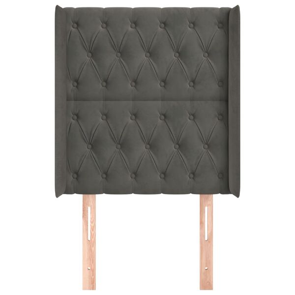 vidaXL H&ouml;f&eth;agafl me&eth; Eyrum 83x16x118/128 cm D&ouml;kkgr&aacute;tt Flauel