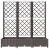 vidaXL garðplöntupottur með grindverki brúnn 120x40x121,5 cm PP