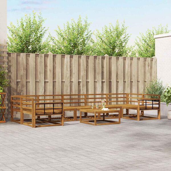 vidaXL &Uacute;ti s&oacute;fasett 8 pcs N&aacute;tt&uacute;rulegur Hrein akas&iacute;utr&eacute;