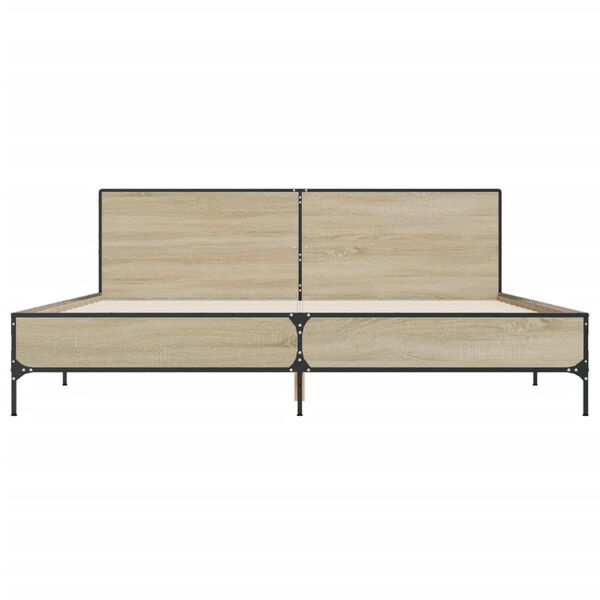 vidaXL R&uacute;mgrind &aacute;n D&yacute;nu Sonoma Eikarlitur 180x200 cm