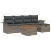 vidaXL Gar&eth;s&oacute;fa sett me&eth; p&uacute;&eth;i me&eth; geymslu 6 pcs Gr&aacute;r Poly rattan